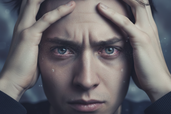 a person experiencing anxiety-related vision changes