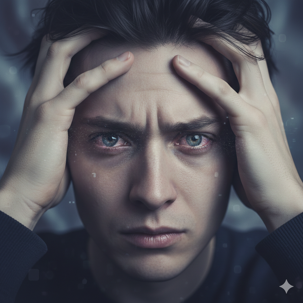 a person experiencing anxiety-related vision changes