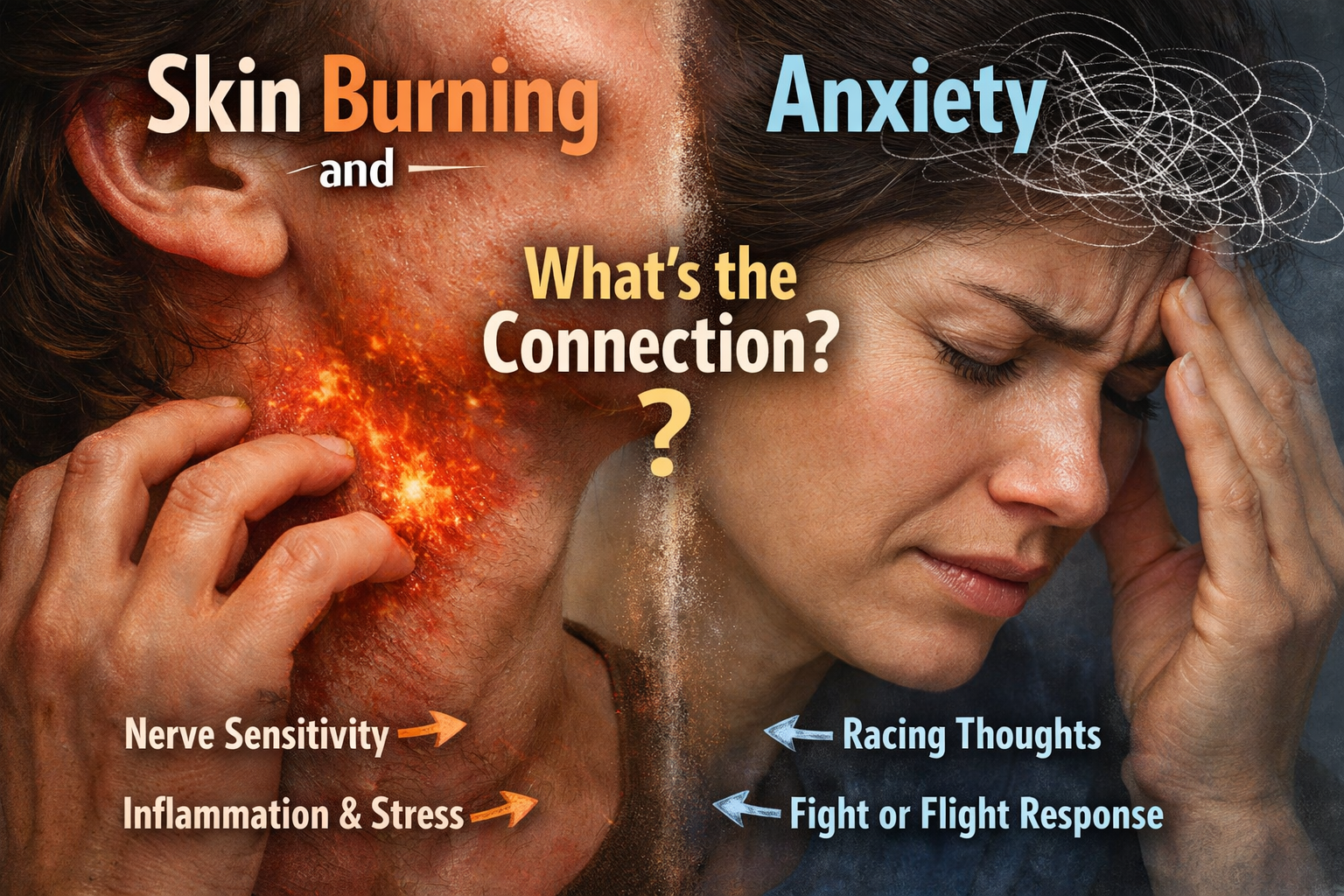 A close-up of a person’s Skin Burning and Anxiety: What’s the Connection? (2026 Guide)