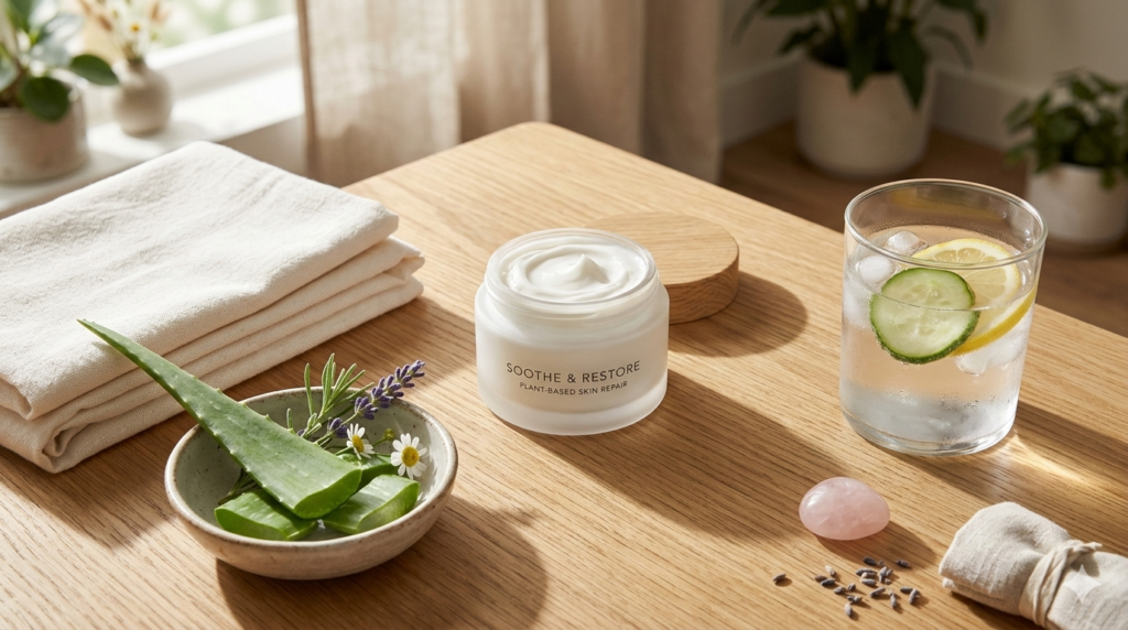 a smooth wooden table representing skin coping skills