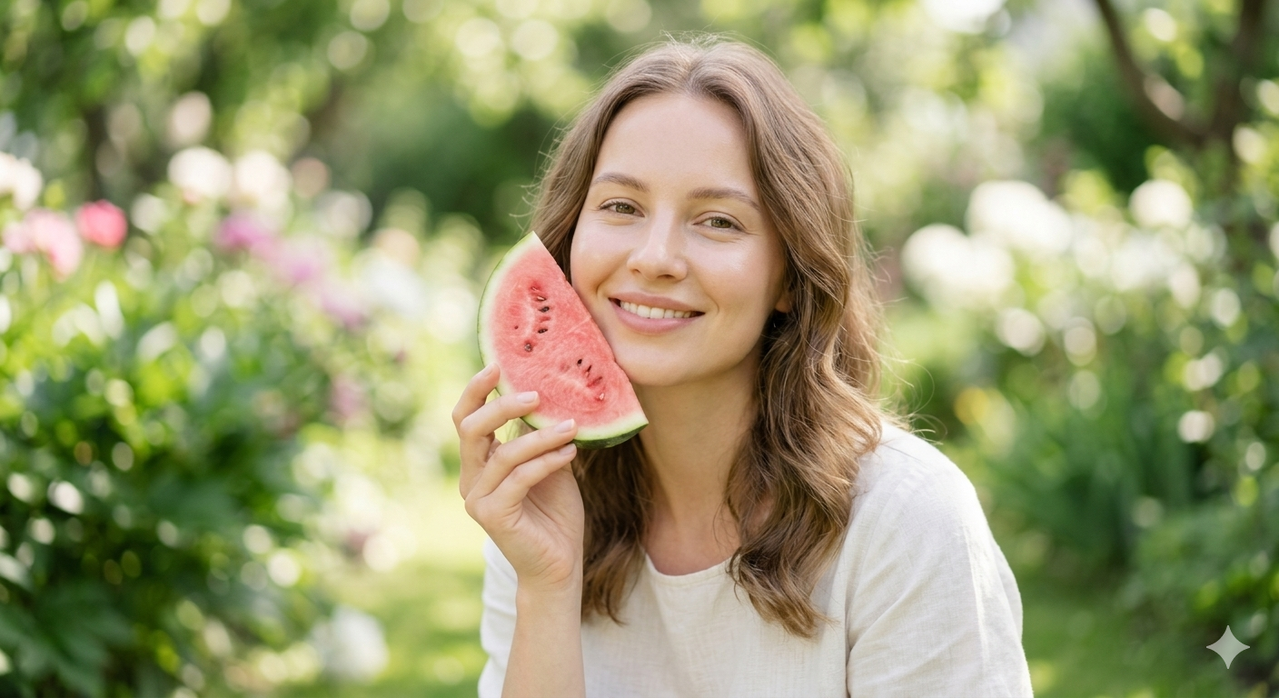 beautiful woman with perfectly smooth