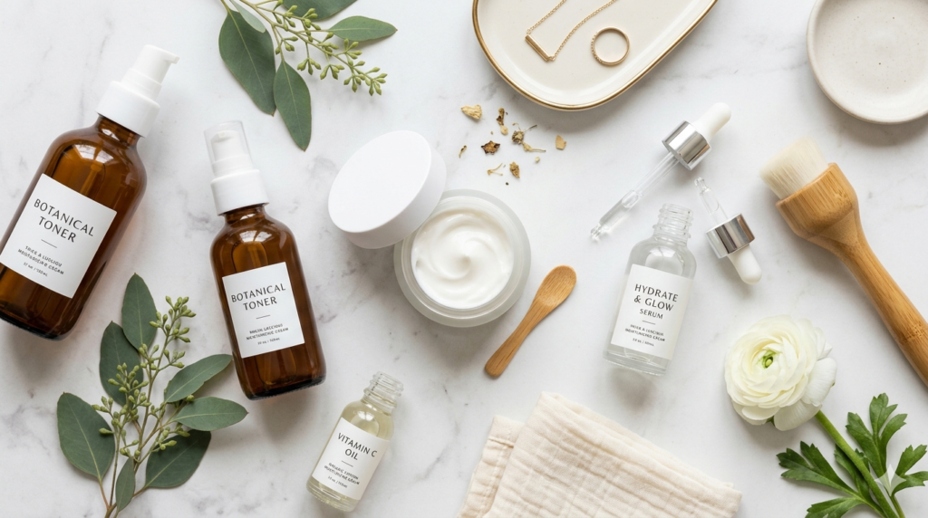 show modern clean skin care.