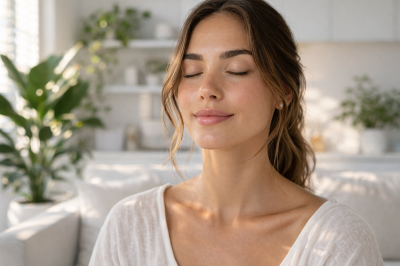 woman with flawless glowing skin