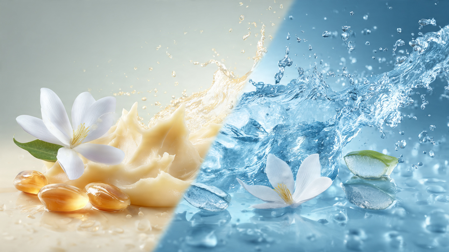 Differences between dry skin needing oil and dehydrated skin needing water