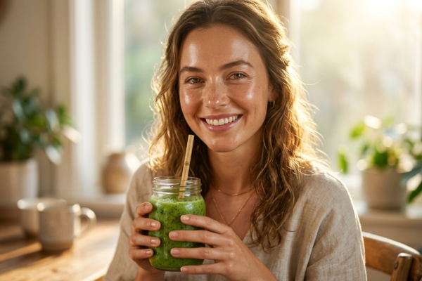 beautiful woman with Magical Foods That Give Your Skin a Glow from the Inside Out