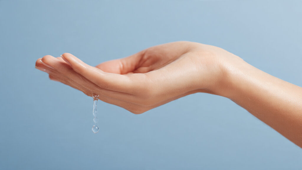 female arm with a soft, pure glow