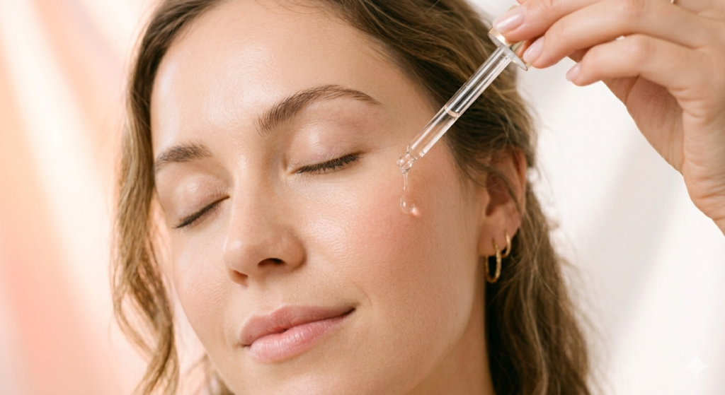 female face with a soft, pure radiant glow