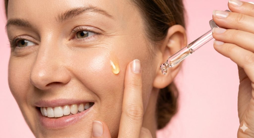 female face with a soft, pure youthful radiant glow