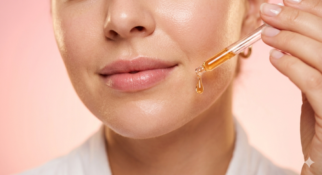 female lower face and lips with a soft, pure radiant glow