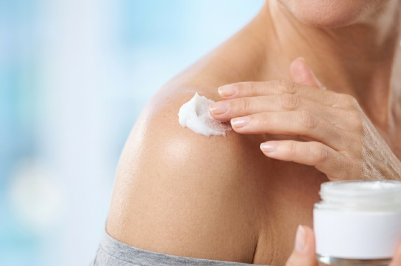 female shoulder with a soft, pure glow